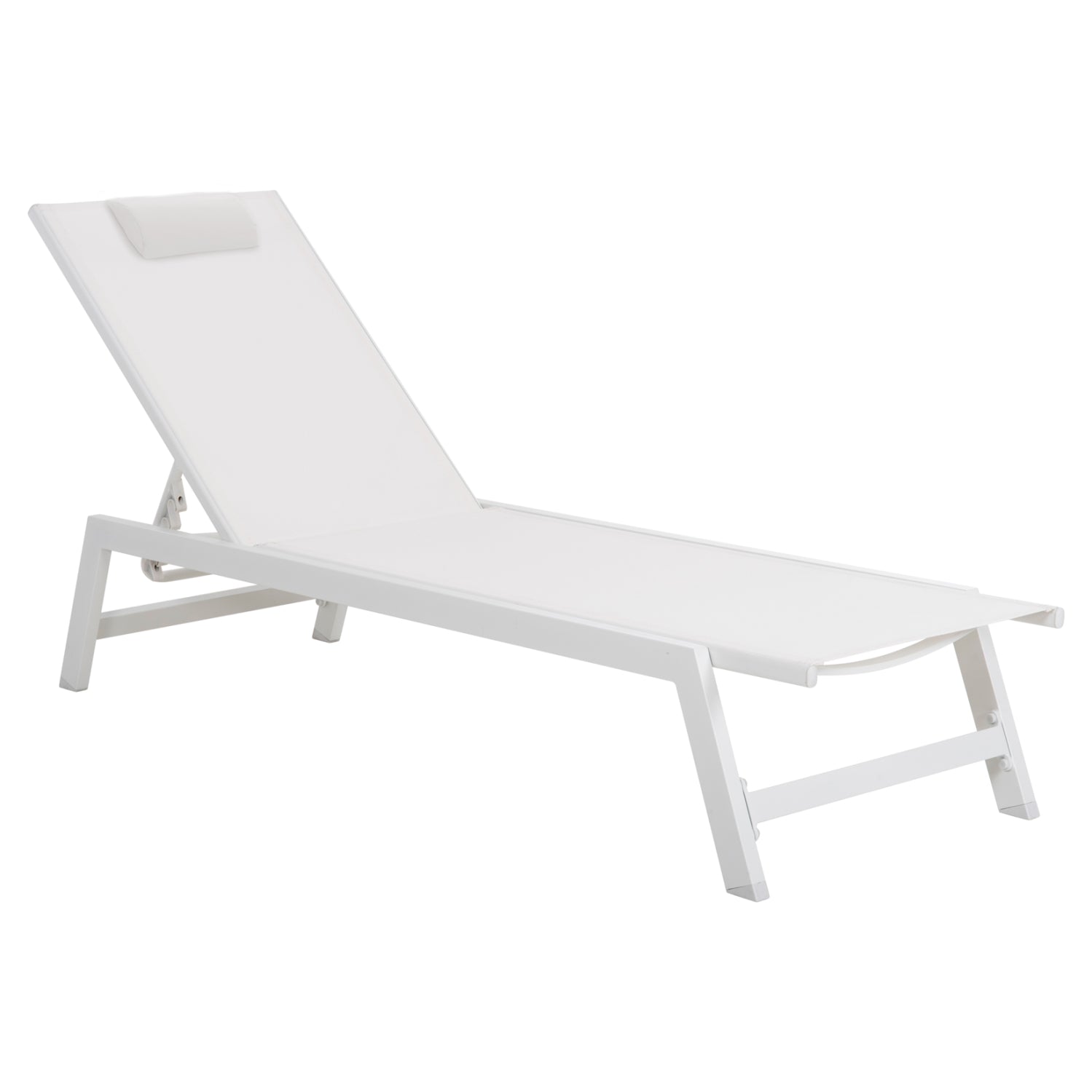 ALUMINUM SUNBED WITH HEADREST RABIA HM5982.01 IN WHITE 191,5x60x31Hcm.
