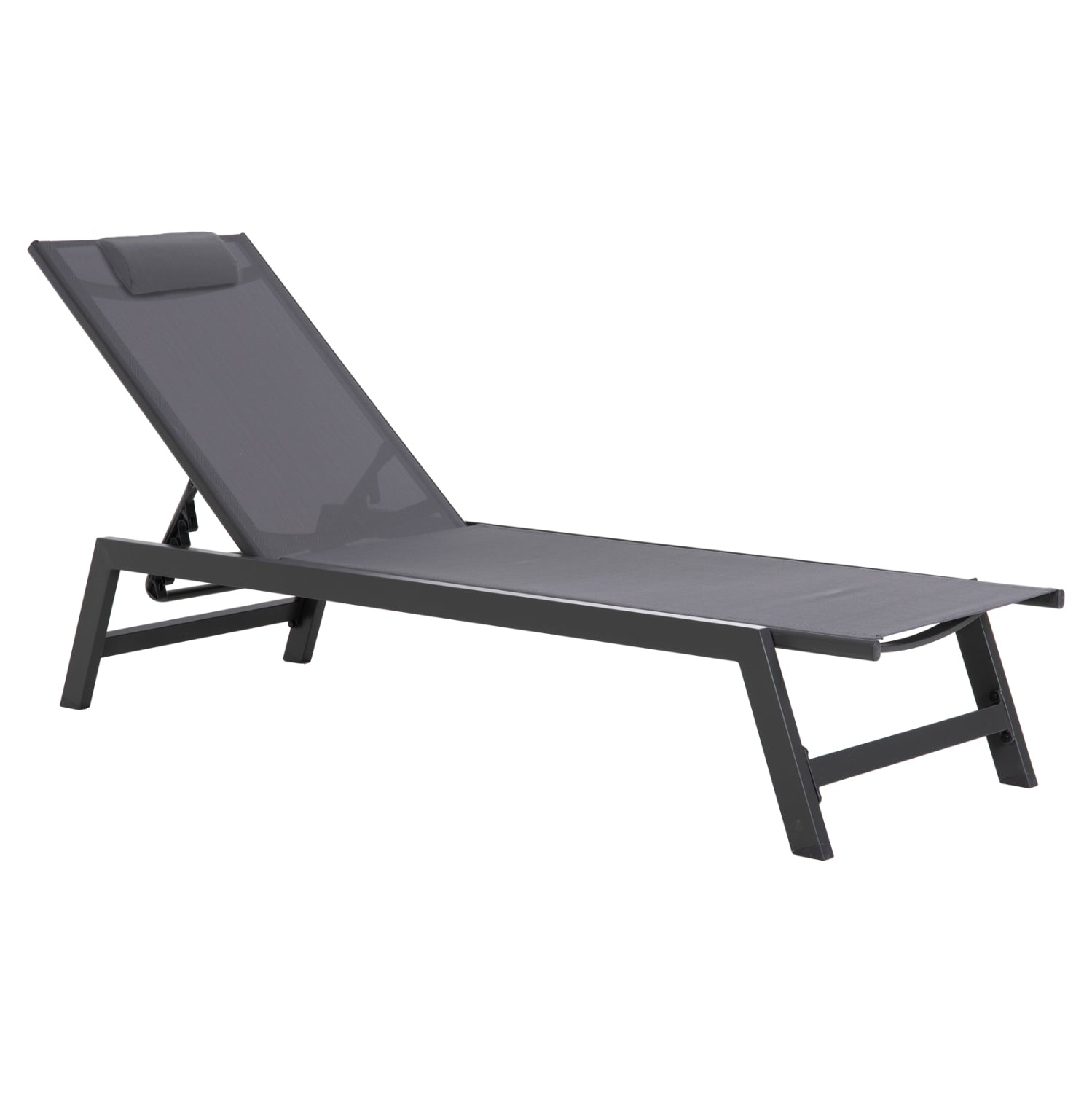 ALUMINUM SUNBED WITH HEADREST RABIA HM5982.03 IN ANTHRACITE 191,5x60x31Hcm.