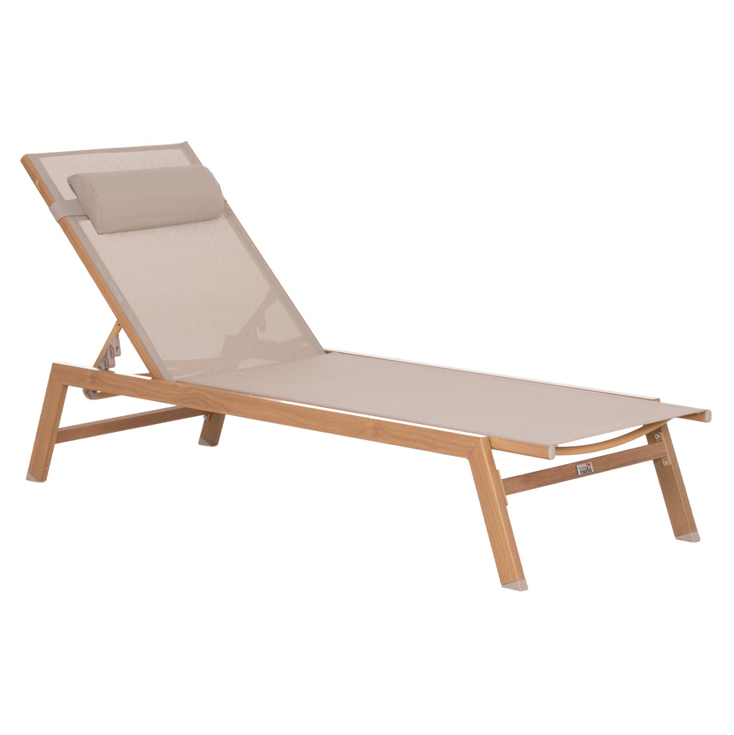 ALUMINUM SUNBED WITH HEADREST RABIA HM5982.05 IN HEAT TRANSFER COLOR & WHITE 188x60x30Hcm.