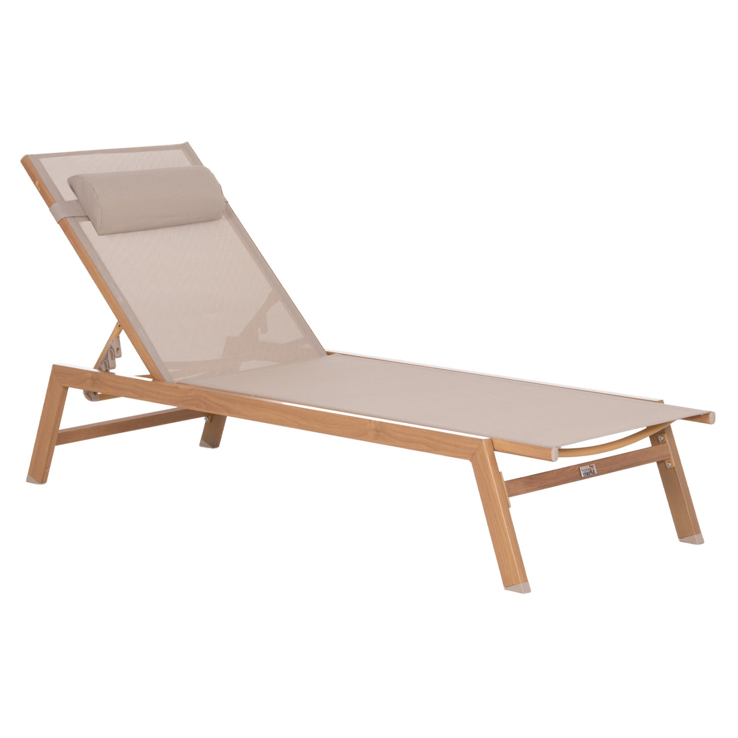 ALUMINUM SUNBED WITH HEADREST RABIA HM5982.05 IN HEAT TRANSFER COLOR & WHITE 188x60x30Hcm.