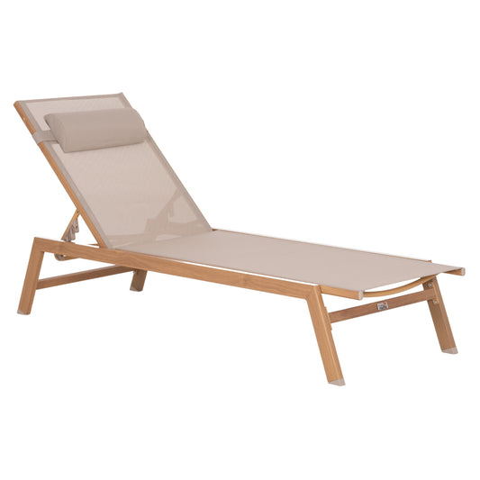 ALUMINUM SUNBED WITH HEADREST RABIA HM5982.05 IN HEAT TRANSFER COLOR & WHITE 188x60x30Hcm.