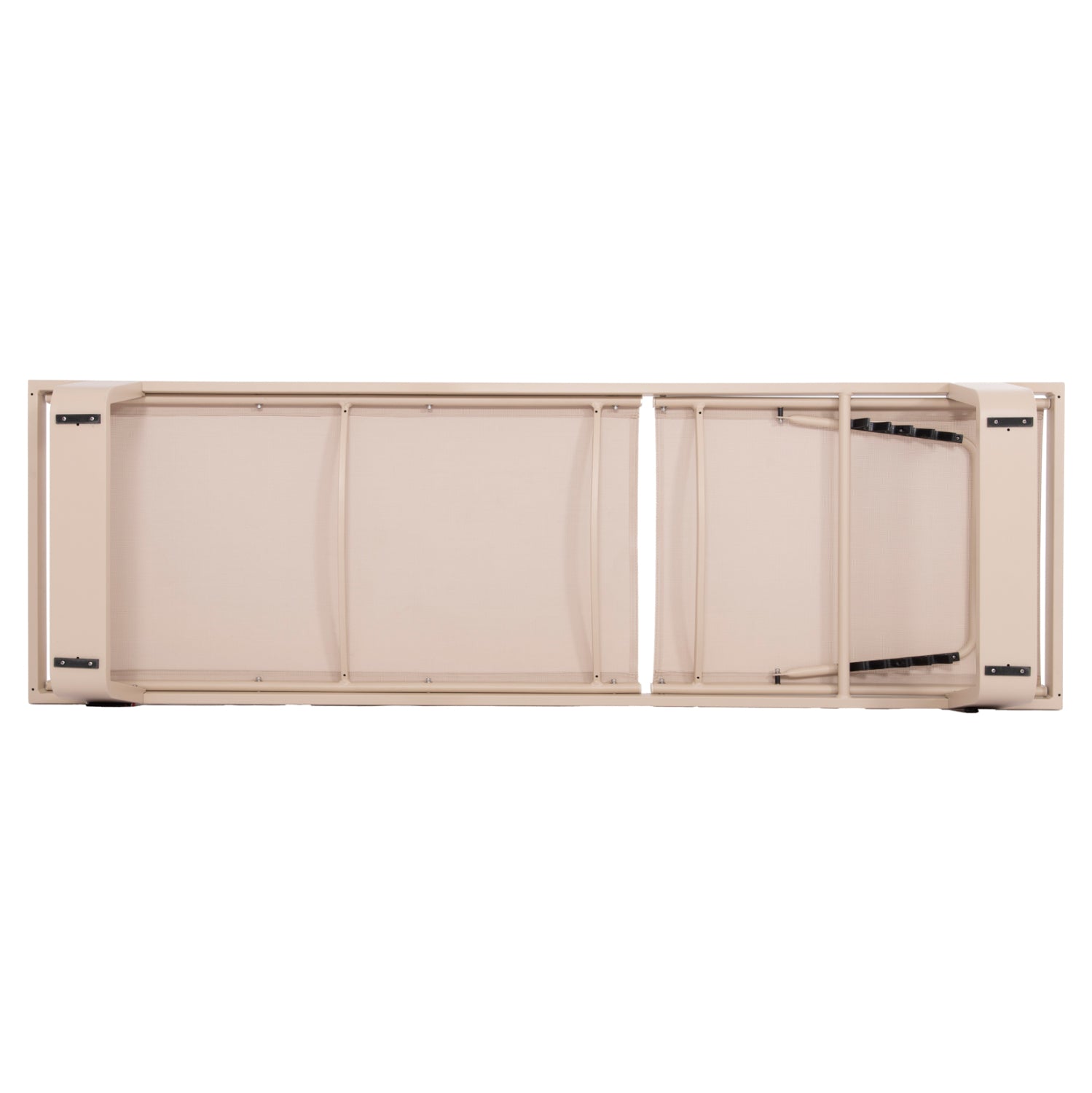 ALUMINUM SUNBED RICKON WITH TESLIN FABRIC HM6292.04 CHAMPAGNE COLOR 198x61,5x97Hcm.
