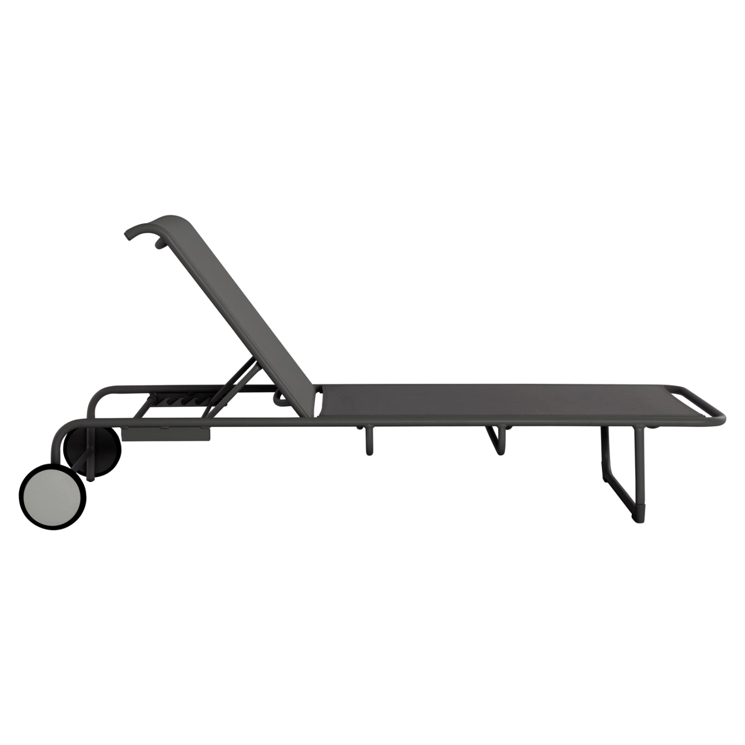 ALUMINUM SUNBED RIBEN WITH TESLIN FABRIC & WHEELS HM6293.01 GREY COLOR 210x78x91Hcm.