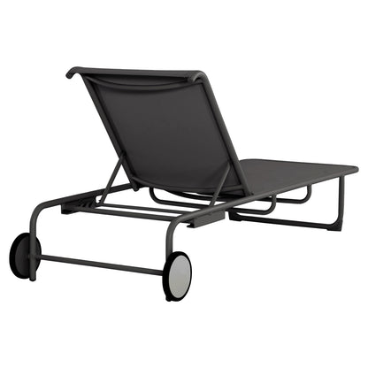 ALUMINUM SUNBED RIBEN WITH TESLIN FABRIC & WHEELS HM6293.01 GREY COLOR 210x78x91Hcm.