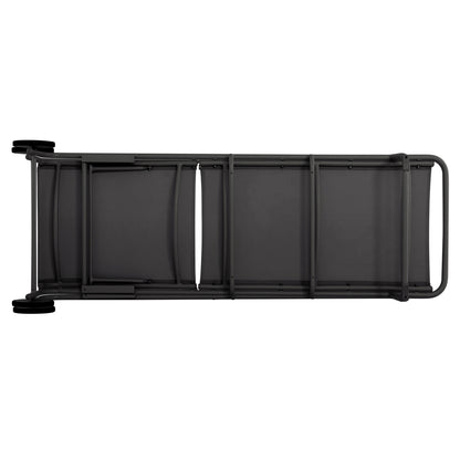 ALUMINUM SUNBED RIBEN WITH TESLIN FABRIC & WHEELS HM6293.01 GREY COLOR 210x78x91Hcm.