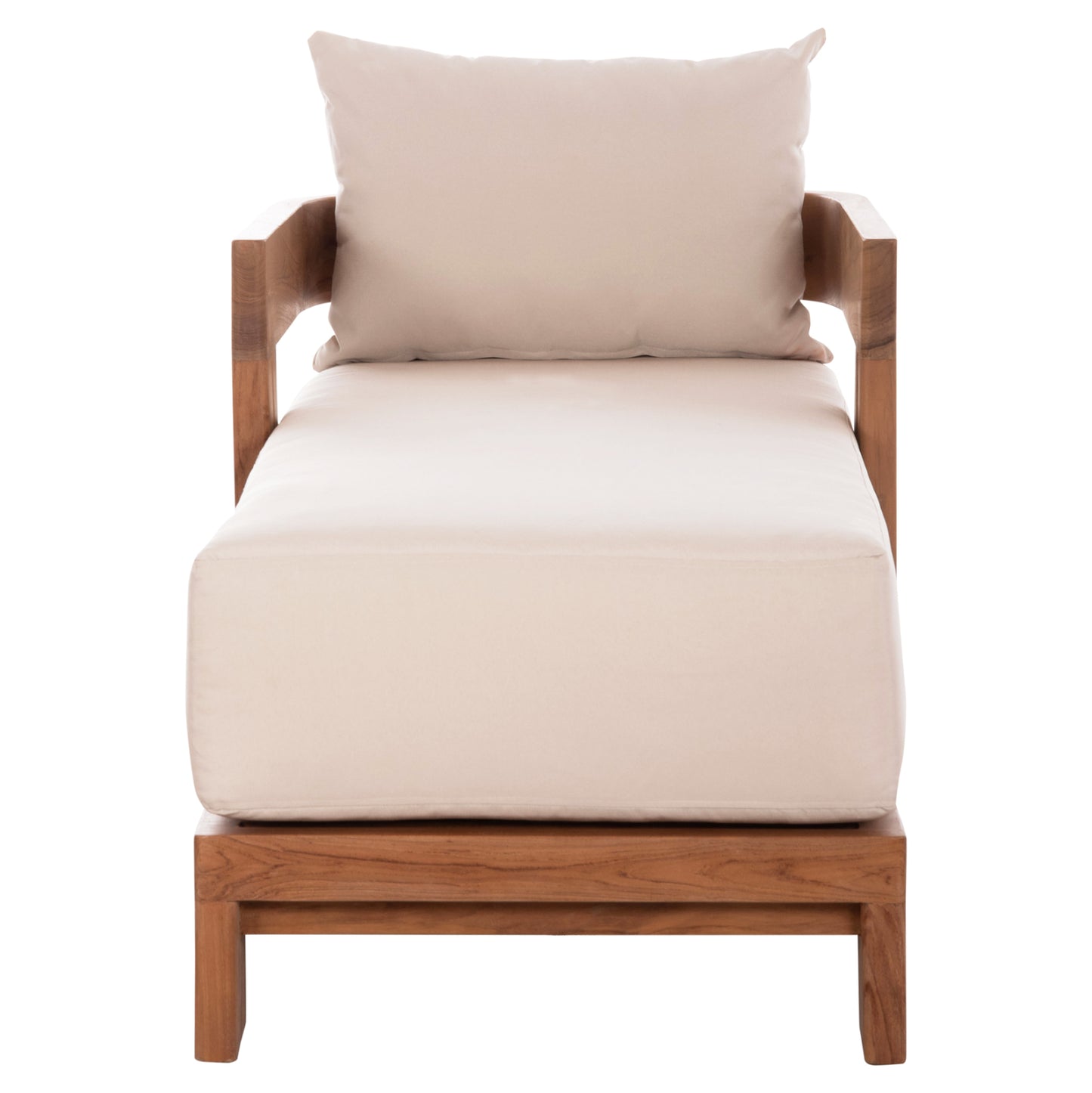 CHAISE LOUNGE WITH CUSHIONS SERIES KIOTO HM6385 TEAK WOOD IN NATURAL 165x70x64Hcm.