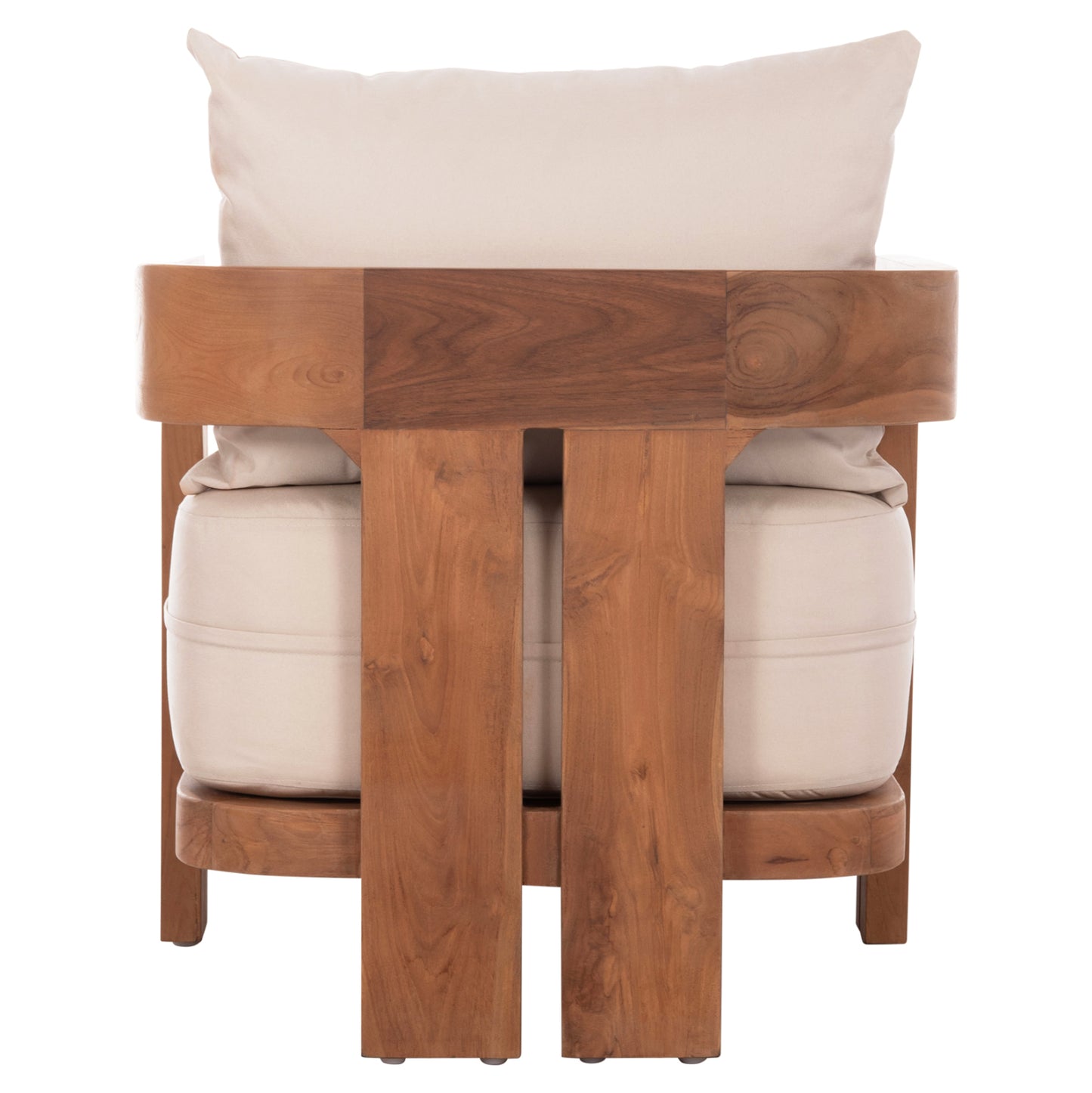CHAISE LOUNGE WITH CUSHIONS SERIES KIOTO HM6385 TEAK WOOD IN NATURAL 165x70x64Hcm.
