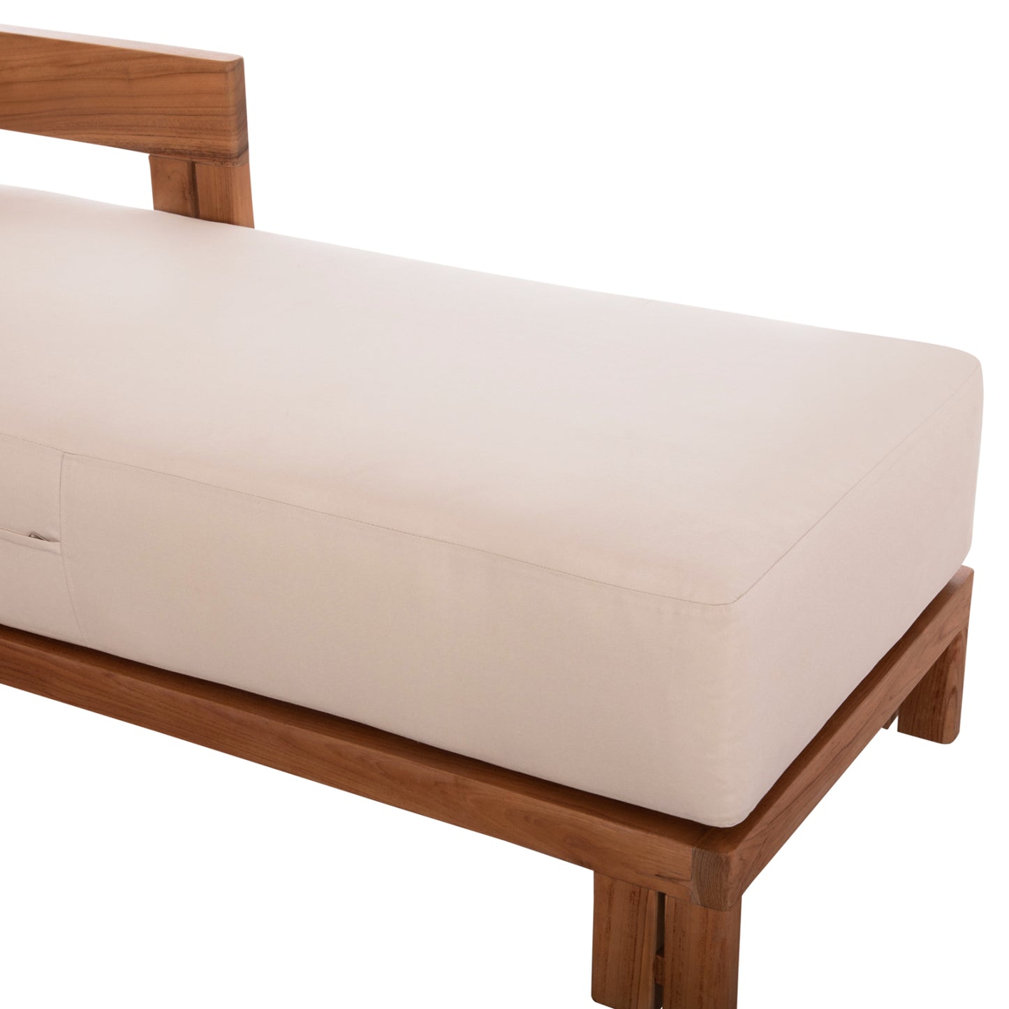 CHAISE LOUNGE WITH CUSHIONS SERIES KIOTO HM6385 TEAK WOOD IN NATURAL 165x70x64Hcm.