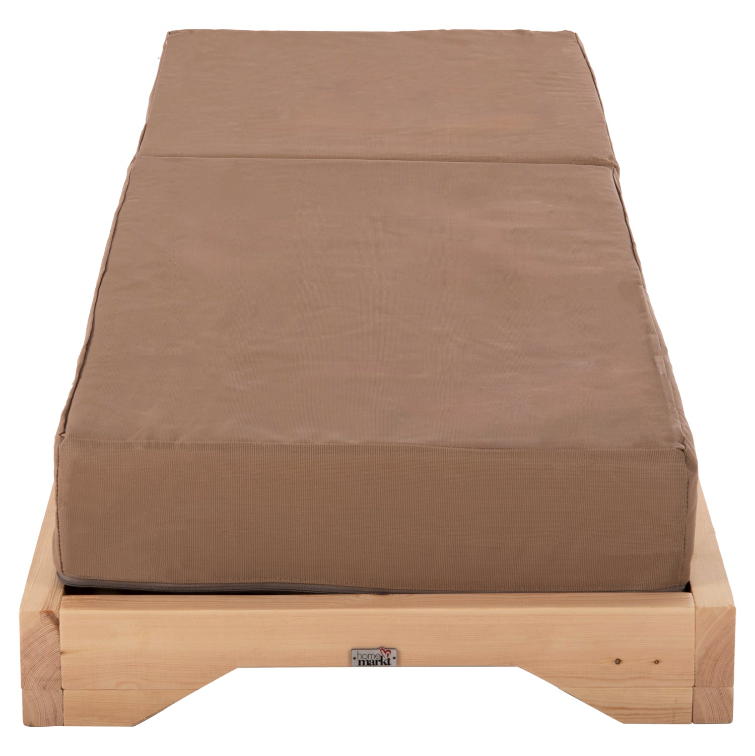 BEACH LOUNGER LOW IKARIA HM10623.04 PINE WOOD IN NATURAL COLOR-MOCHA TEXTILENE-CUSHION 20cm THICK