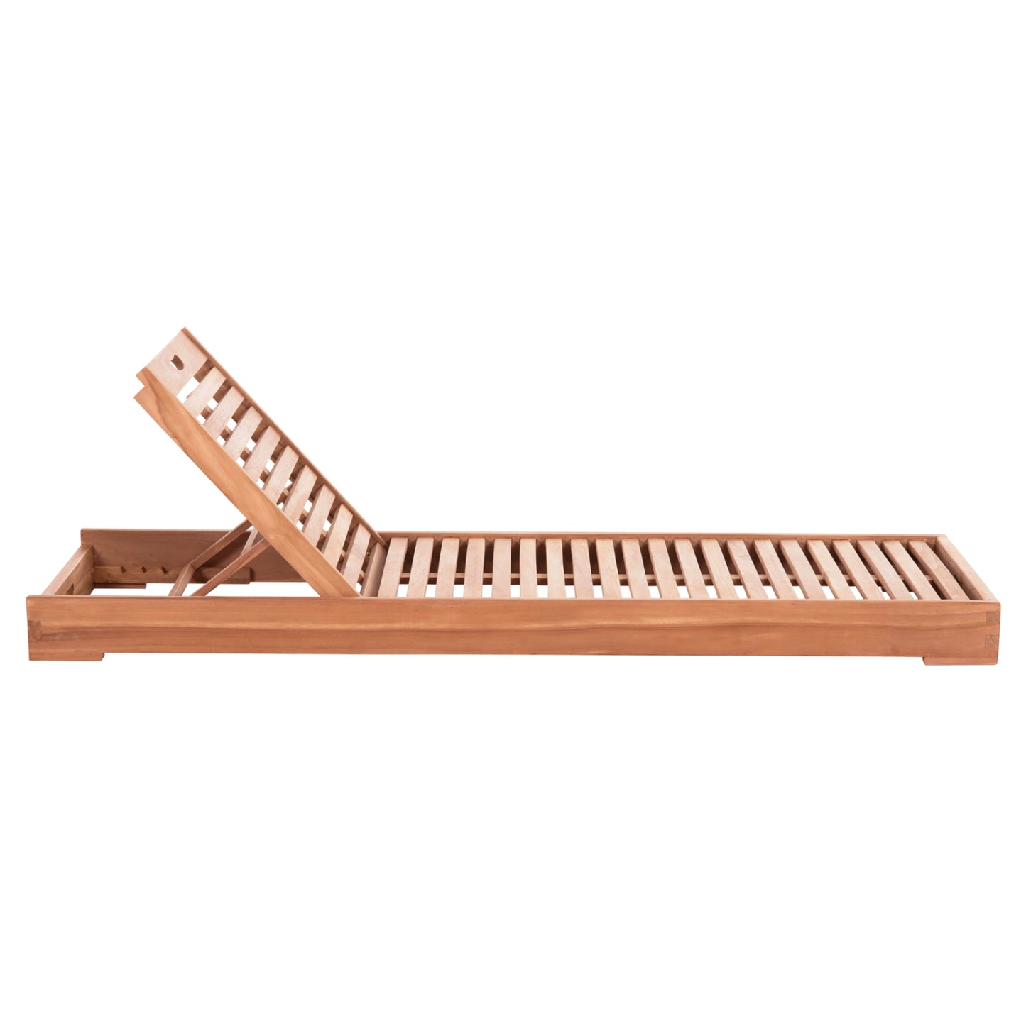 SUNLOUNGER WITHOUT CUSHIONS CHET HM6160 TEAK WOOD IN NATURAL 200x65x13Hcm.