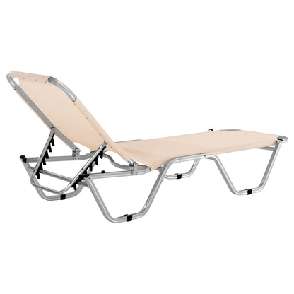 Professional Sunbed Aluminum HM5071.60 cream color 60x195x30 cm