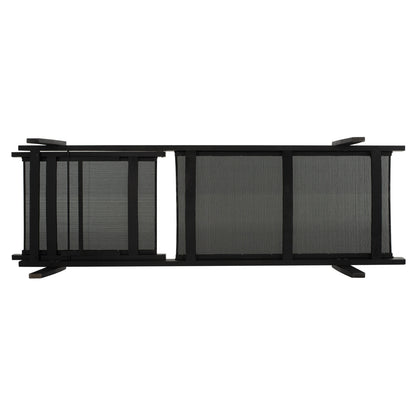 Professional Sunbed Beech wood Creta Black & Black Fabric HM11340.02 202,5x66,5x30,5 cm