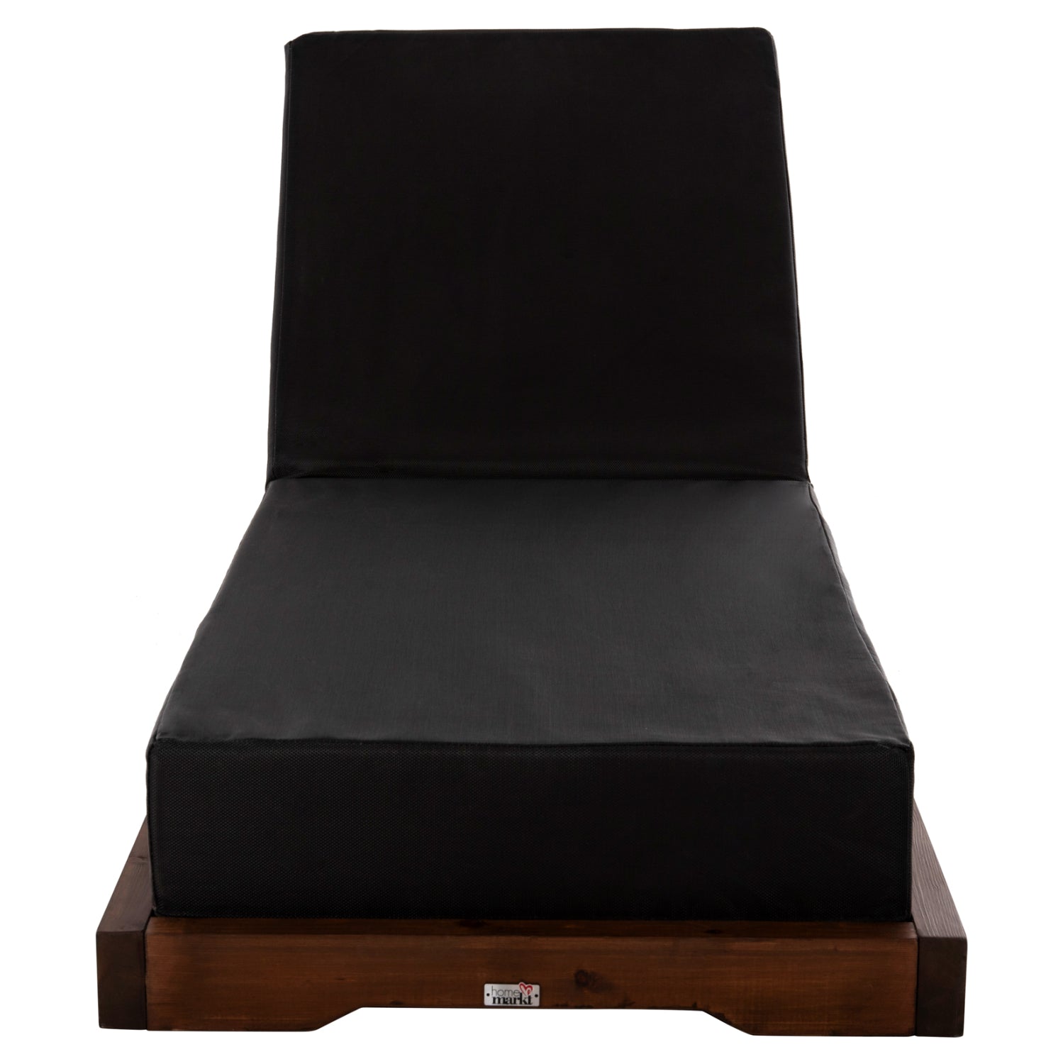 BEACH LOUNGER IKARIA LOW HM10622.01 PINE WOOD IN WALNUT COLOR-BLACK TEXTILENE-CUSHION 20cm THICK