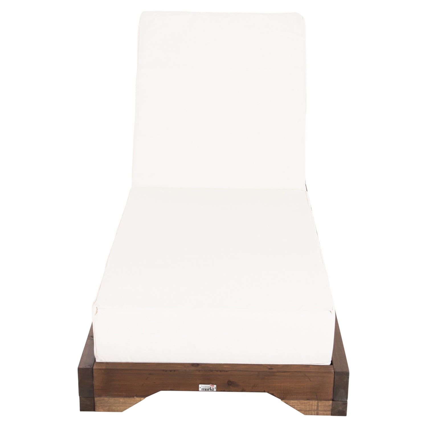 BEACH LOUNGER LOW IKARIA HM10622.02 PINE WOOD IN WALNUT COLOR-ECRU TEXTILENE-CUSHION 20cm THICK