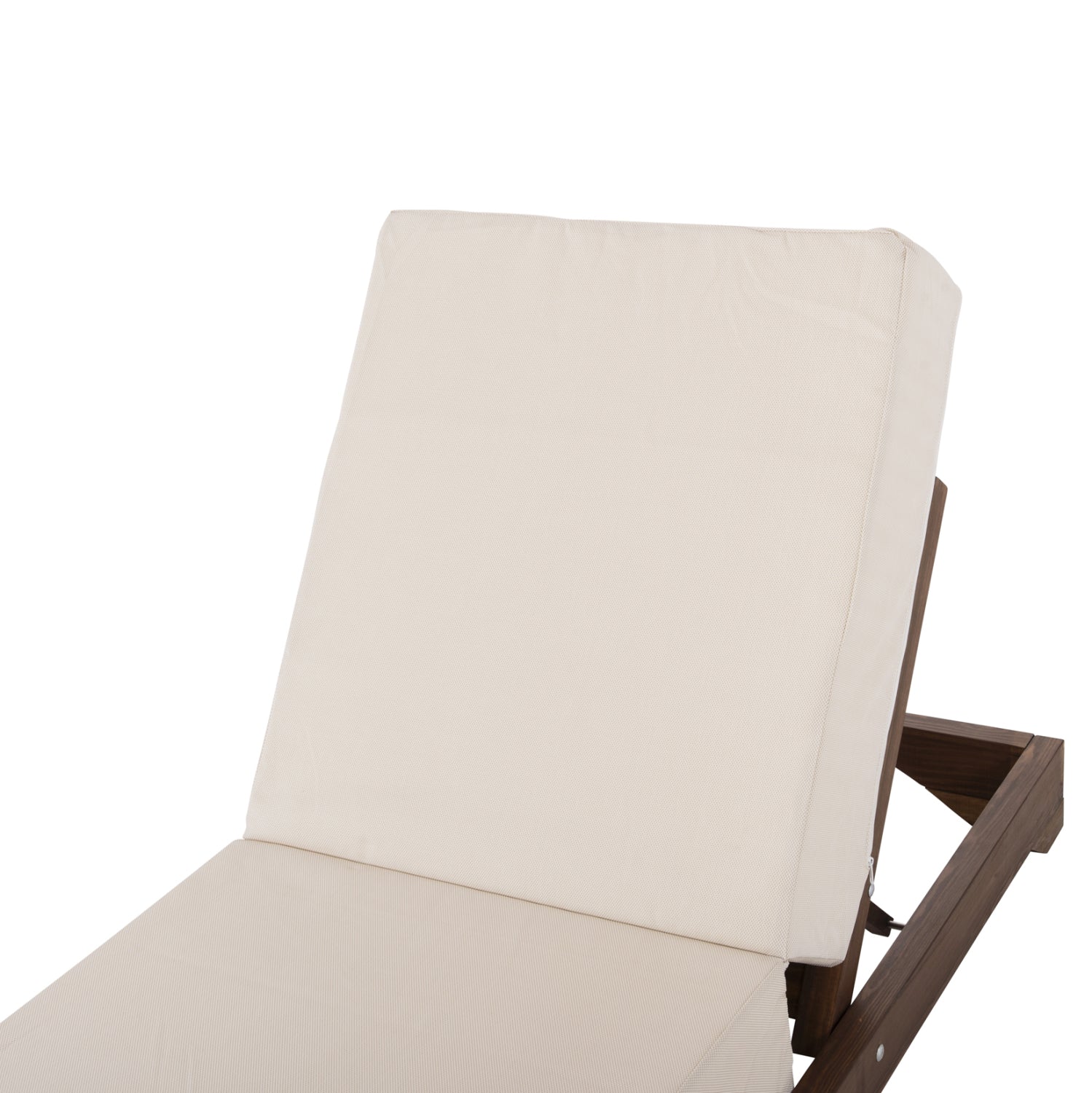 BEACH LOUNGER LOW IKARIA HM10622.02 PINE WOOD IN WALNUT COLOR-ECRU TEXTILENE-CUSHION 20cm THICK