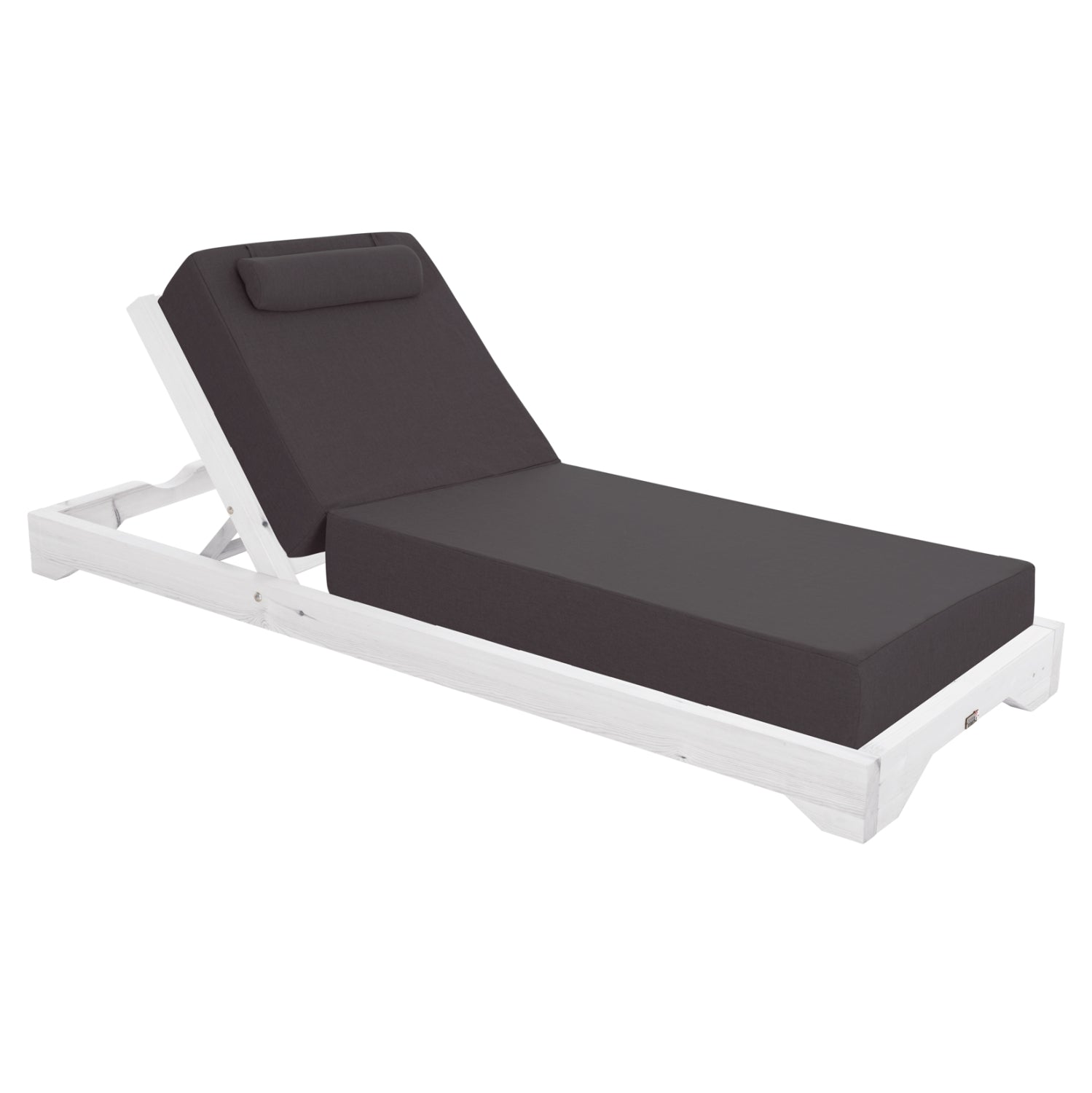 BEACH LOUNGER IKARIA ΗΜ10718.03 PINE WOOD IN WHITE-OLEFIN IN GREY-WITH CUSHION 20cm.
