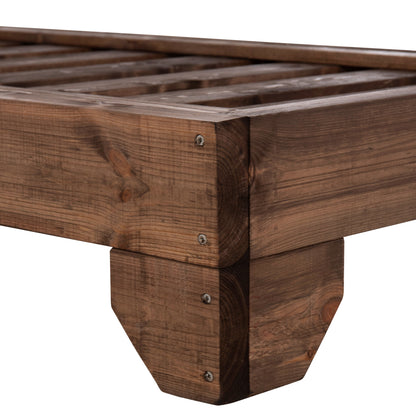 BEACH LOUNGER KORINOS HM10771.30T PINE WOOD IN WALNUT--CUSHION IN GREY 79x204x77Hcm.
