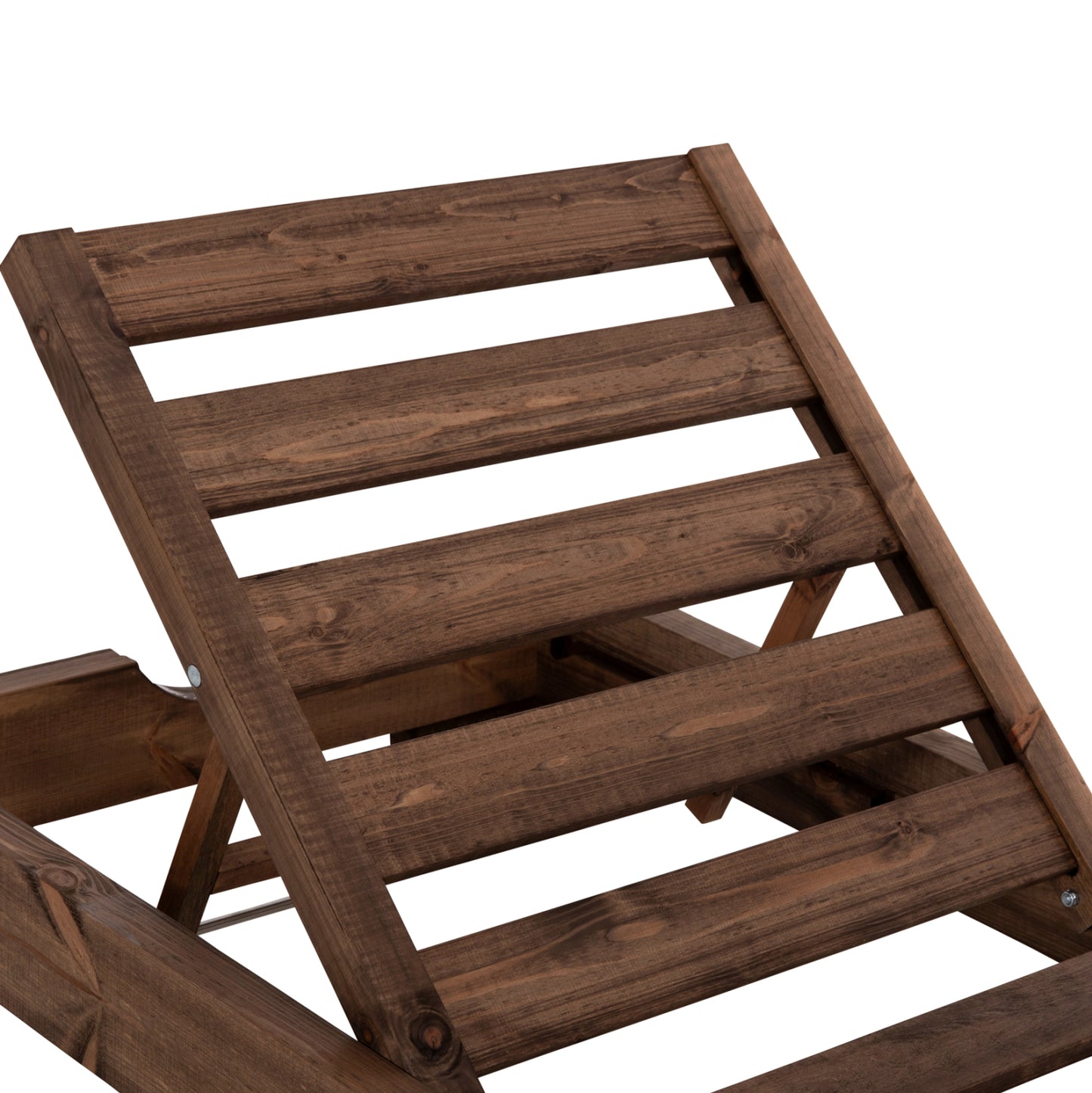 BEACH LOUNGER KORINOS HM10773.30T PINE WOOD IN WALNUT--CUSHION IN GREY 79x204x80Hcm.