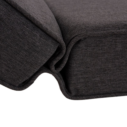 BEACH LOUNGER KORINOS HM10774.73 PINE WOOD IN WALNUT--OLEFIN CUSHION IN GREY 79x204x77Hcm.