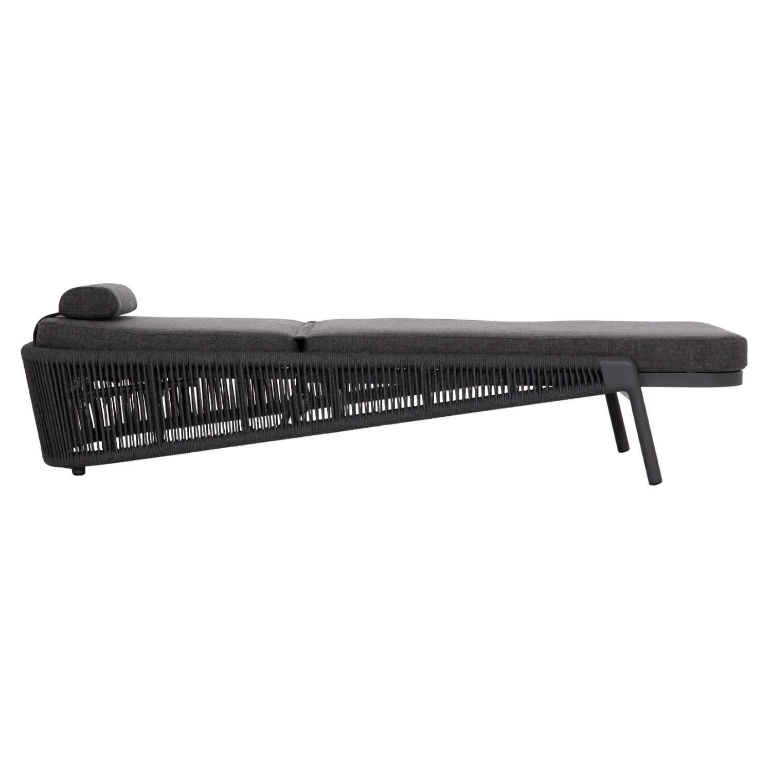 SUNBED XANTION HM6475.01 ALUMINUM-ROPE-OLEFIN FABRIC IN DARK GREY 75x210x92Hcm.
