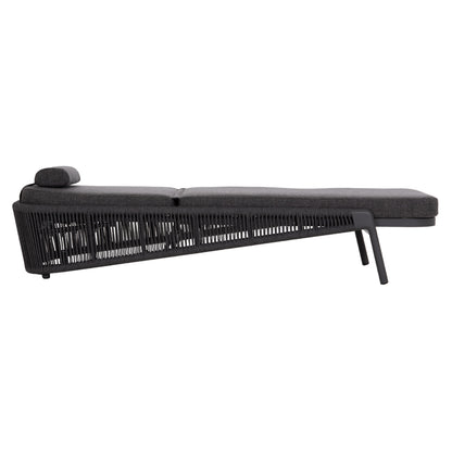 SUNBED XANTION HM6475.01 ALUMINUM-ROPE-OLEFIN FABRIC IN DARK GREY 75x210x92Hcm.