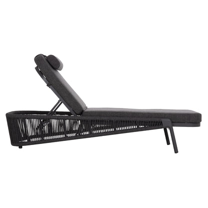 SUNBED XANTION HM6475.01 ALUMINUM-ROPE-OLEFIN FABRIC IN DARK GREY 75x210x92Hcm.