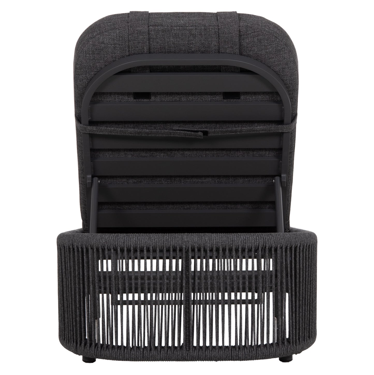 SUNBED XANTION HM6475.01 ALUMINUM-ROPE-OLEFIN FABRIC IN DARK GREY 75x210x92Hcm.