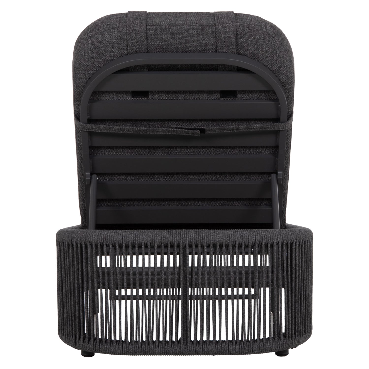 SUNBED XANTION HM6475.01 ALUMINUM-ROPE-OLEFIN FABRIC IN DARK GREY 75x210x92Hcm.