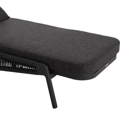 SUNBED XANTION HM6475.01 ALUMINUM-ROPE-OLEFIN FABRIC IN DARK GREY 75x210x92Hcm.