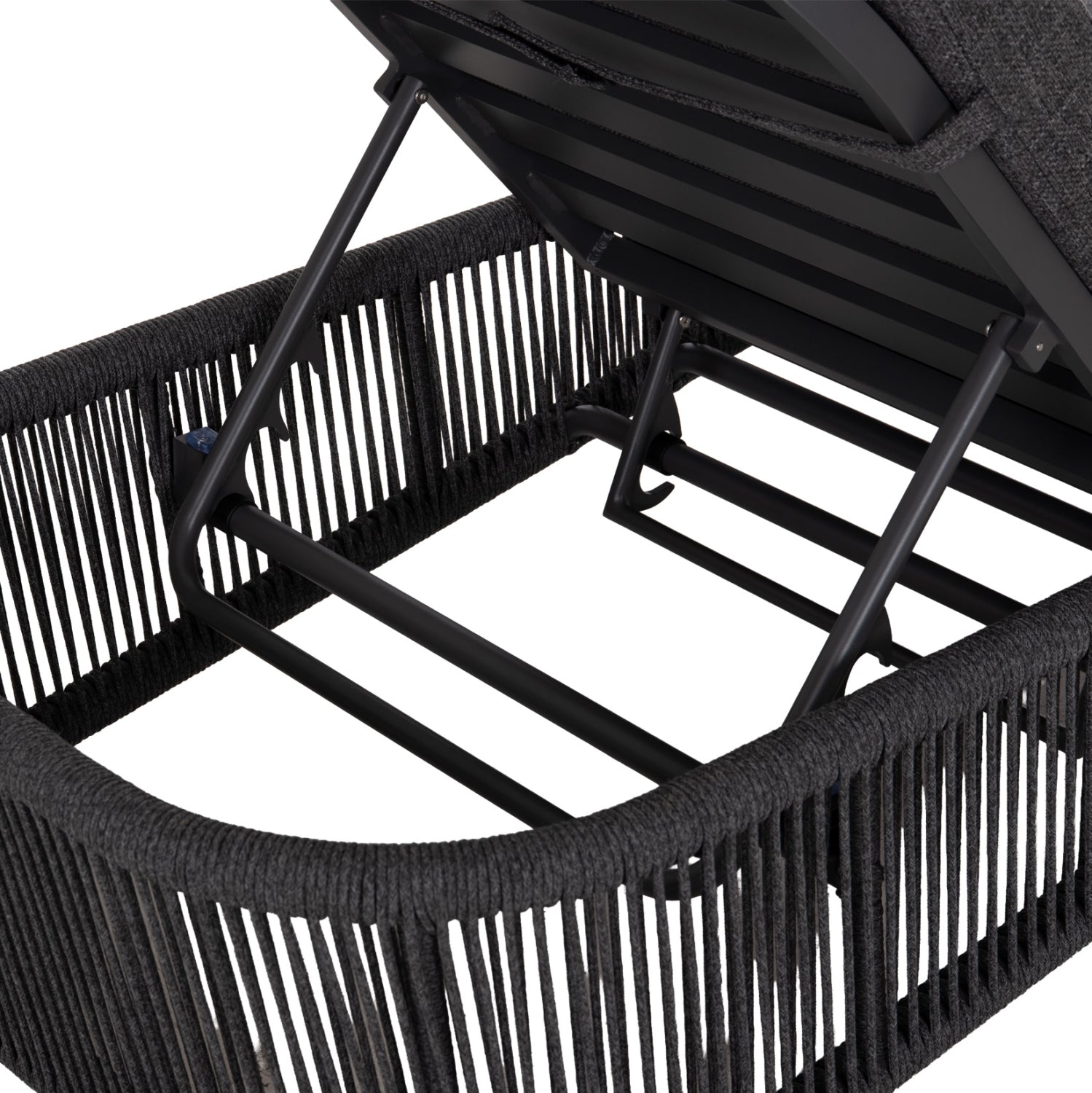 SUNBED XANTION HM6475.01 ALUMINUM-ROPE-OLEFIN FABRIC IN DARK GREY 75x210x92Hcm.