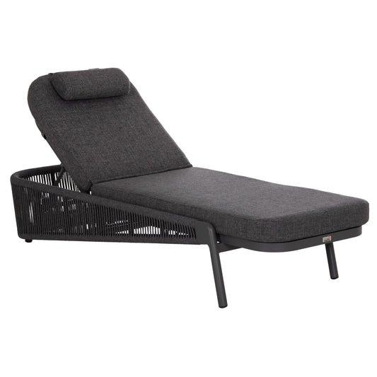 SUNBED XANTION HM6475.01 ALUMINUM-ROPE-OLEFIN FABRIC IN DARK GREY 75x210x92Hcm.