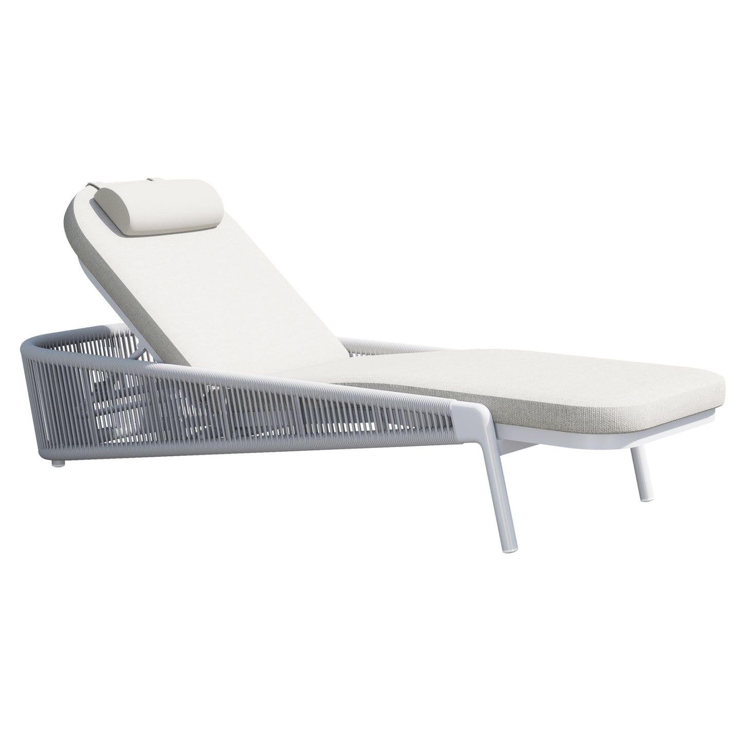 SUNBED XANTION HM6475.02 IVORY ALUMINUM--BEIGE ROPE-OLEFIN FABRIC 75x210x92Hcm.