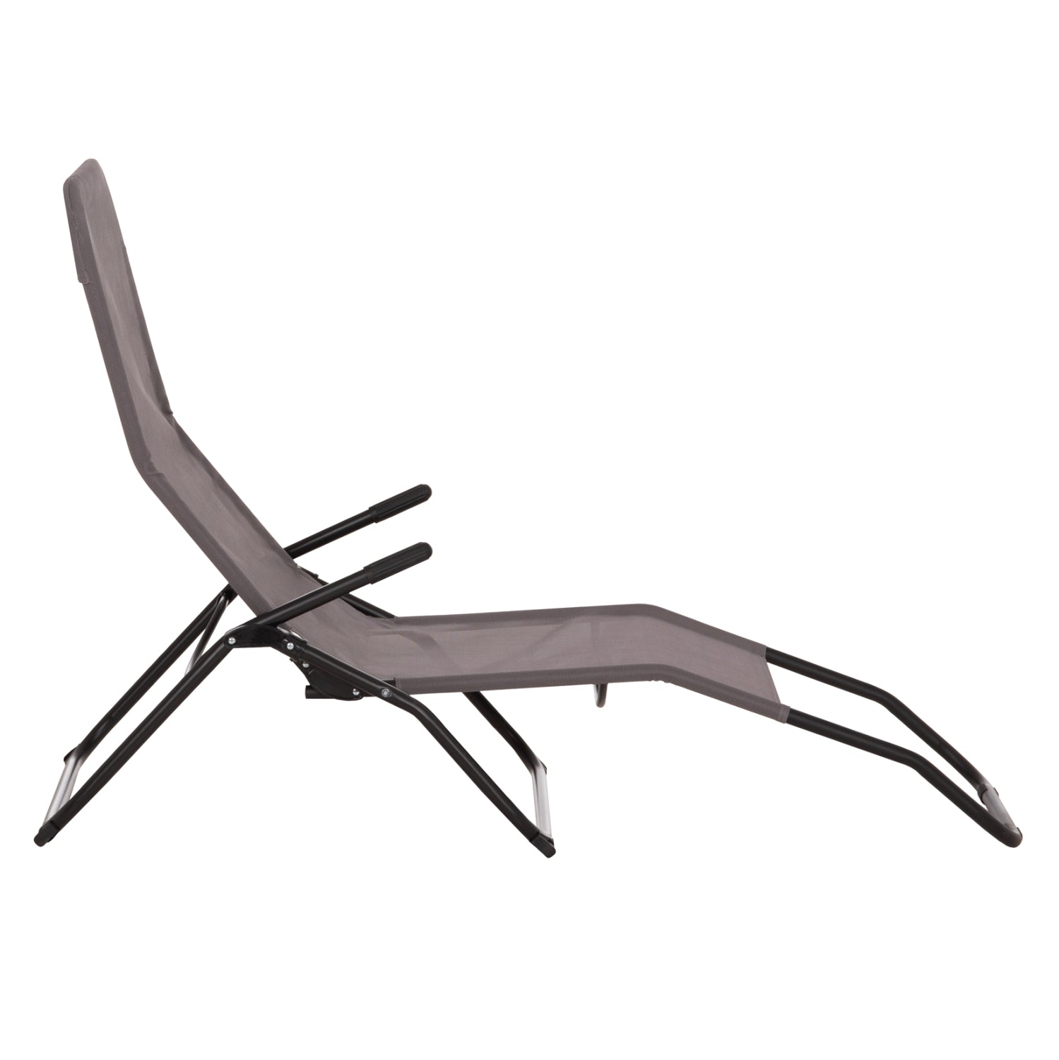 RELAX LOUNGER SWINGSAND HM6553.01 GREY TEXTILENE--BLACK METAL 143x60x94Hcm.