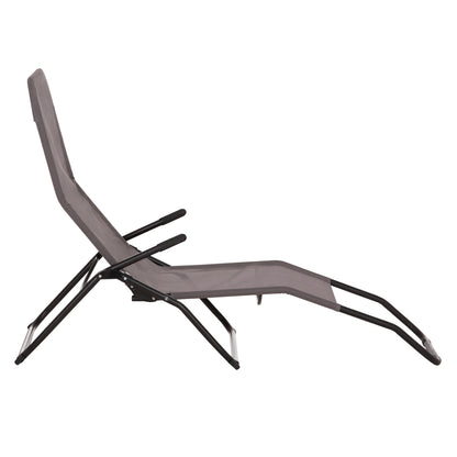 RELAX LOUNGER SWINGSAND HM6553.01 GREY TEXTILENE--BLACK METAL 143x60x94Hcm.
