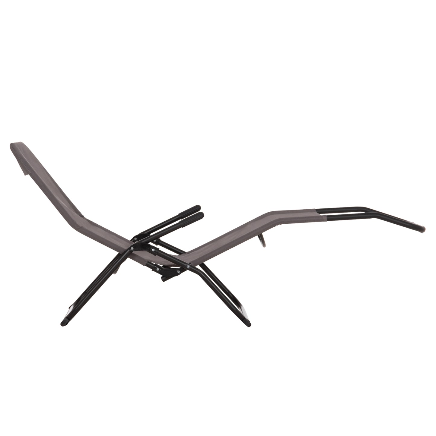 RELAX LOUNGER SWINGSAND HM6553.01 GREY TEXTILENE--BLACK METAL 143x60x94Hcm.