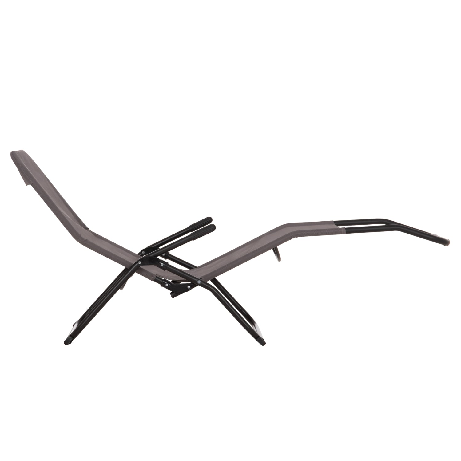 RELAX LOUNGER SWINGSAND HM6553.01 GREY TEXTILENE--BLACK METAL 143x60x94Hcm.