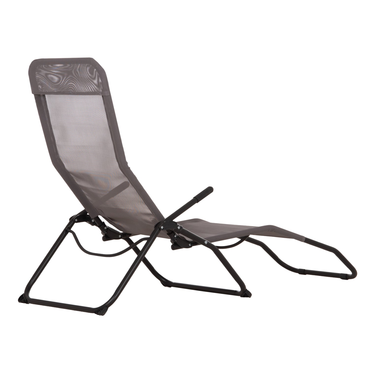 RELAX LOUNGER SWINGSAND HM6553.01 GREY TEXTILENE--BLACK METAL 143x60x94Hcm.