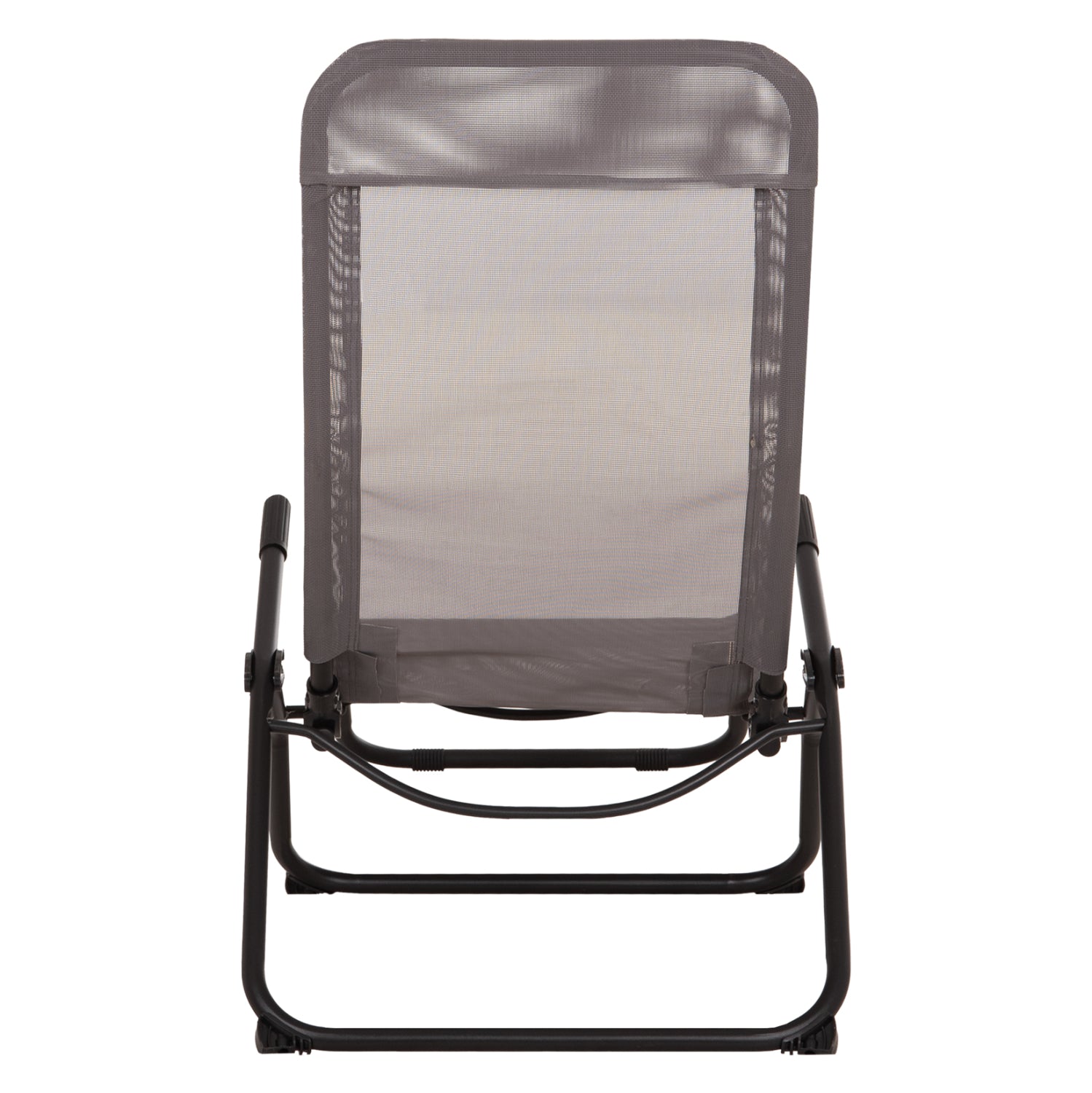 RELAX LOUNGER SWINGSAND HM6553.01 GREY TEXTILENE--BLACK METAL 143x60x94Hcm.