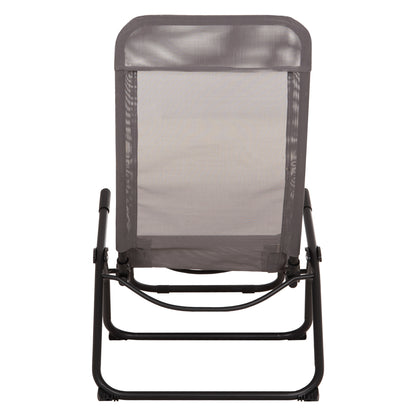 RELAX LOUNGER SWINGSAND HM6553.01 GREY TEXTILENE--BLACK METAL 143x60x94Hcm.