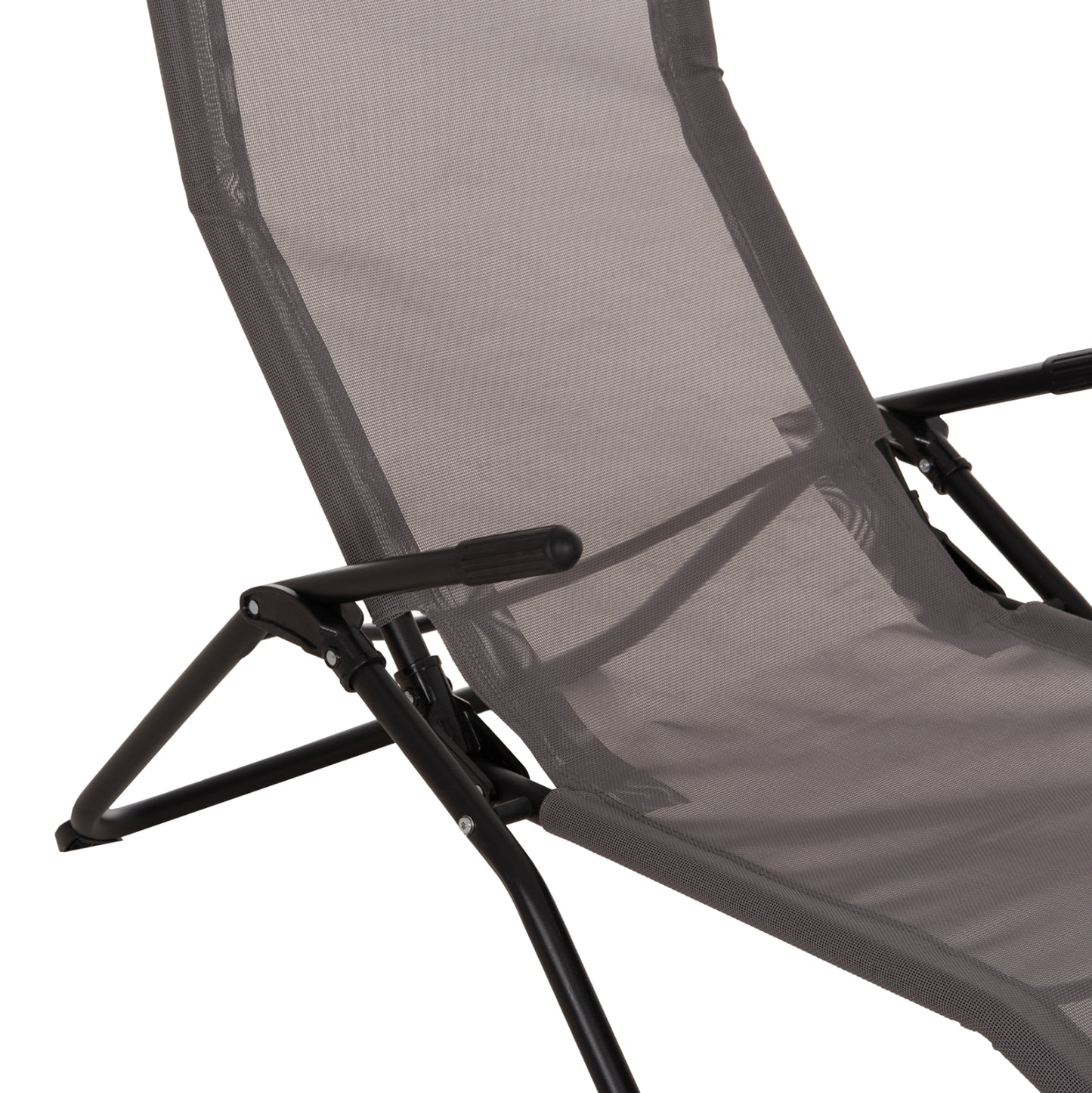 RELAX LOUNGER SWINGSAND HM6553.01 GREY TEXTILENE--BLACK METAL 143x60x94Hcm.
