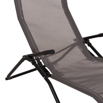 RELAX LOUNGER SWINGSAND HM6553.01 GREY TEXTILENE--BLACK METAL 143x60x94Hcm.
