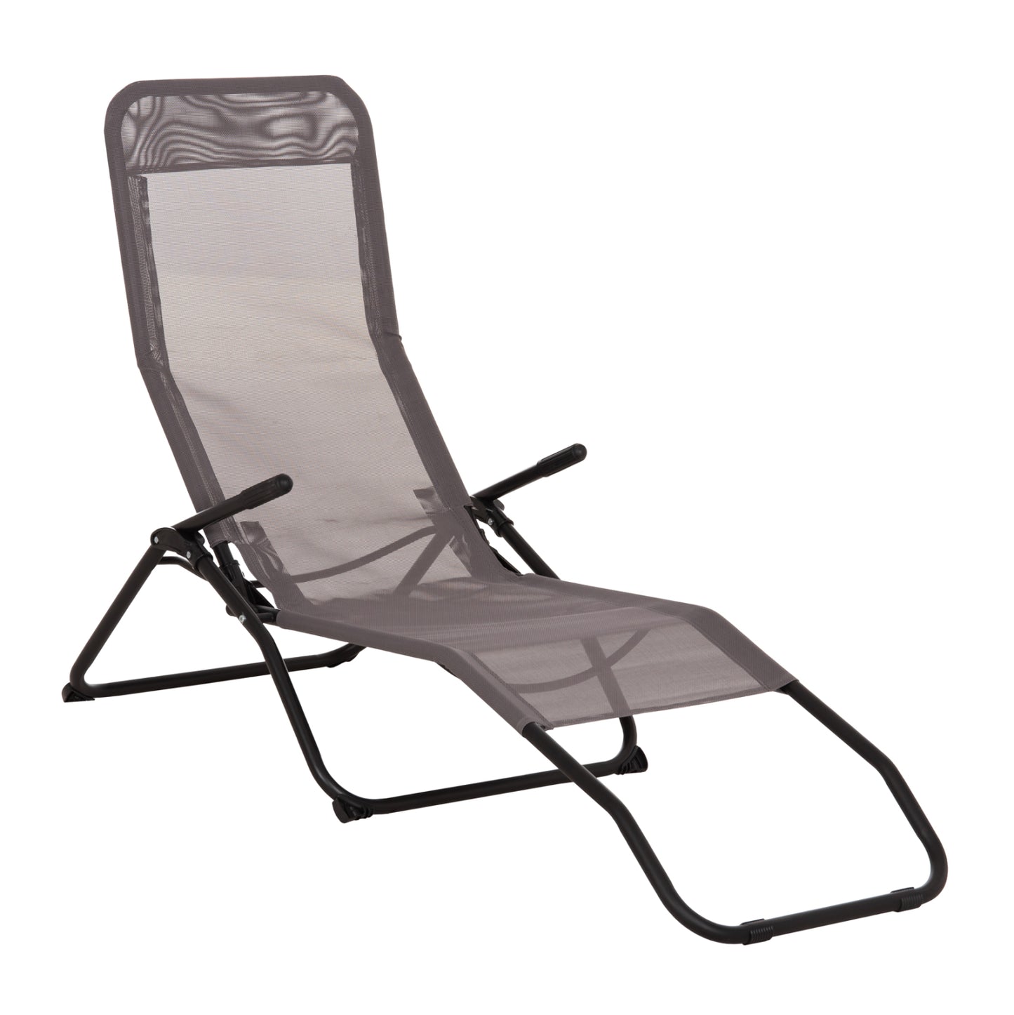 RELAX LOUNGER SWINGSAND HM6553.01 GREY TEXTILENE--BLACK METAL 143x60x94Hcm.