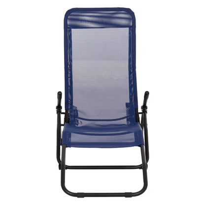 RELAX LOUNGER SWINGSAND HM6553.05 BLUE TEXTILENE--BLACK METAL 143x60x94Hcm.