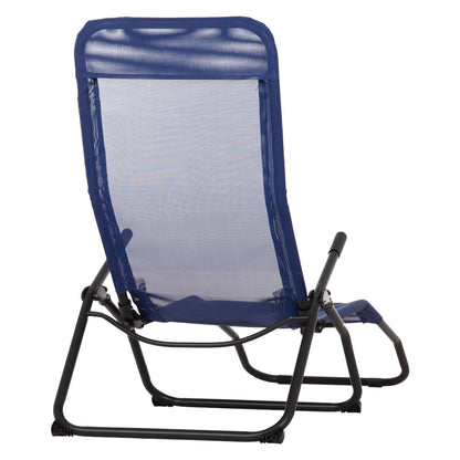 RELAX LOUNGER SWINGSAND HM6553.05 BLUE TEXTILENE--BLACK METAL 143x60x94Hcm.