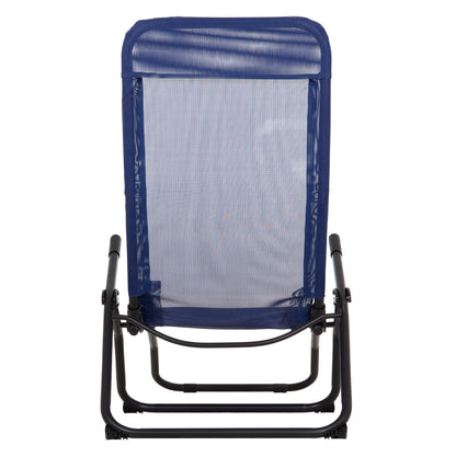 RELAX LOUNGER SWINGSAND HM6553.05 BLUE TEXTILENE--BLACK METAL 143x60x94Hcm.