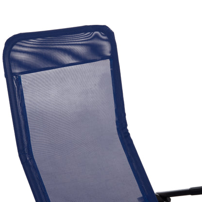 RELAX LOUNGER SWINGSAND HM6553.05 BLUE TEXTILENE--BLACK METAL 143x60x94Hcm.