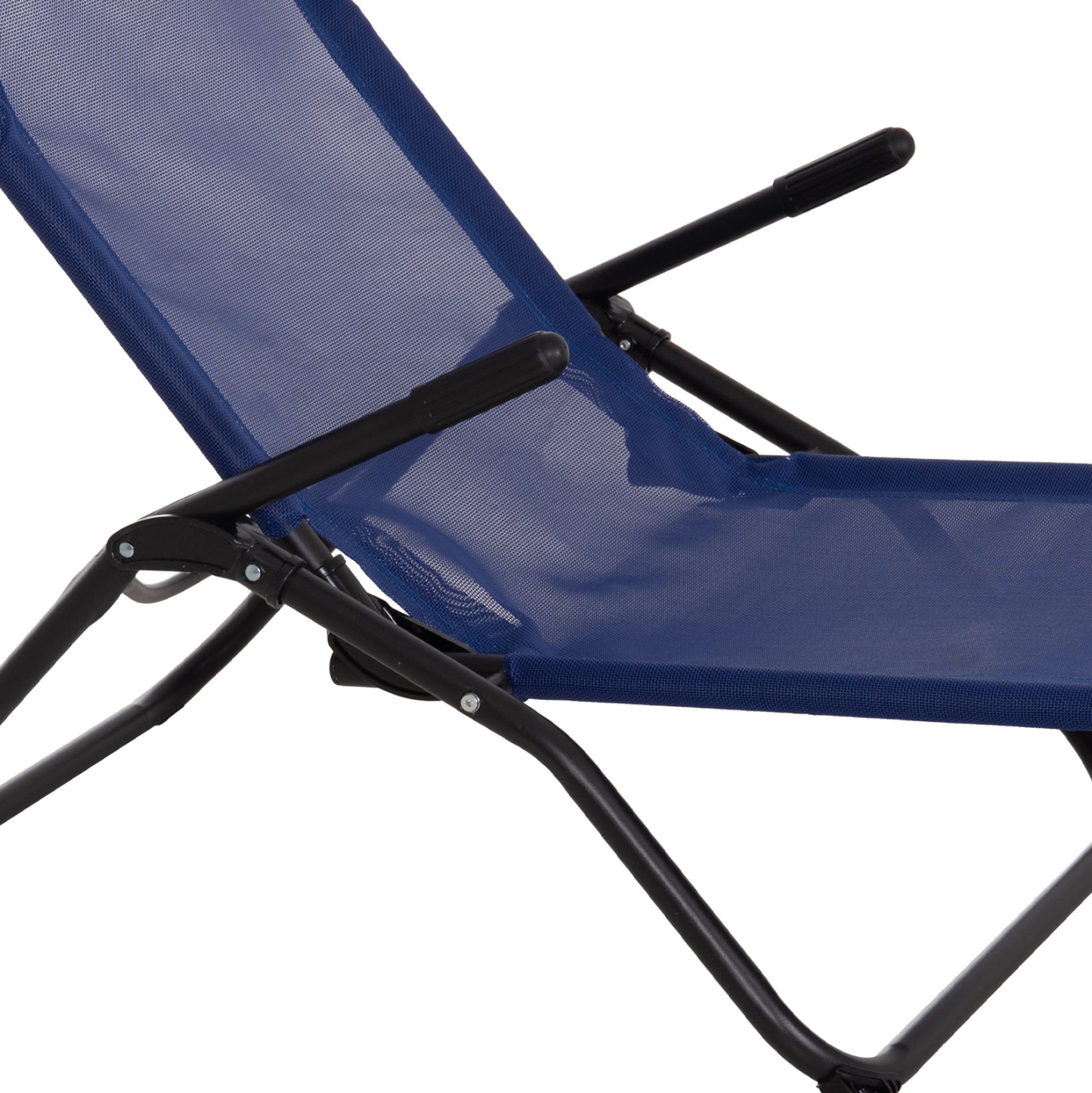RELAX LOUNGER SWINGSAND HM6553.05 BLUE TEXTILENE--BLACK METAL 143x60x94Hcm.
