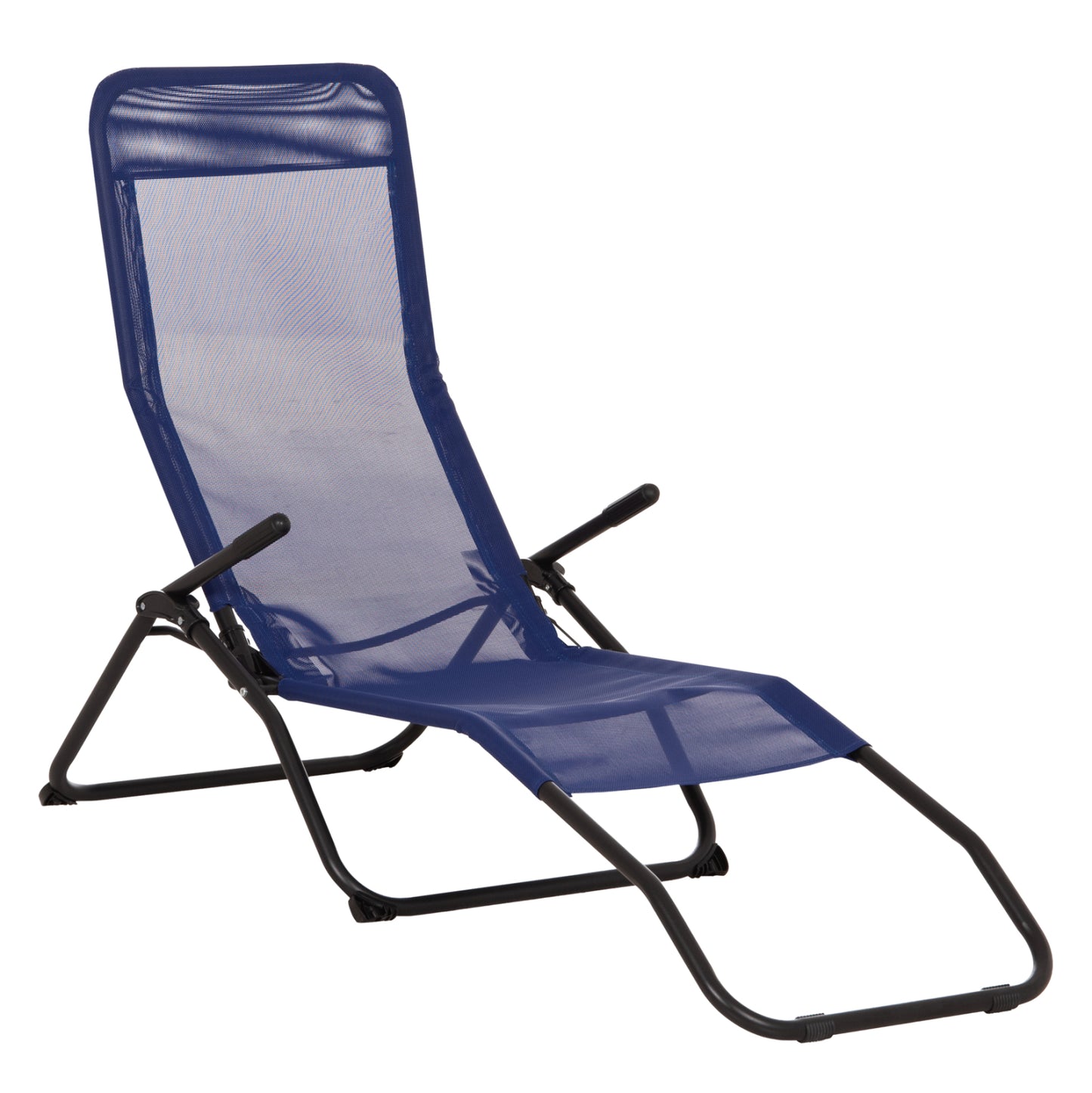 RELAX LOUNGER SWINGSAND HM6553.05 BLUE TEXTILENE--BLACK METAL 143x60x94Hcm.