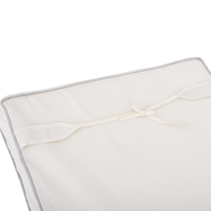 BEACH LOUNGER WITH CUSHION KORINOS HM10777.60T PINE WOOD--TEXTILENE COVER IN CREAM COLOR 79x204x80Hcm.