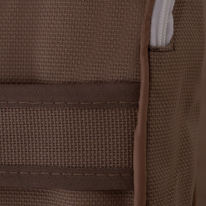 BEACH LOUNGER WITH CUSHION KORINOS HM10777.04T PINE WOOD--TEXTILENE COVER IN MOCHA 79x204x80Hcm.